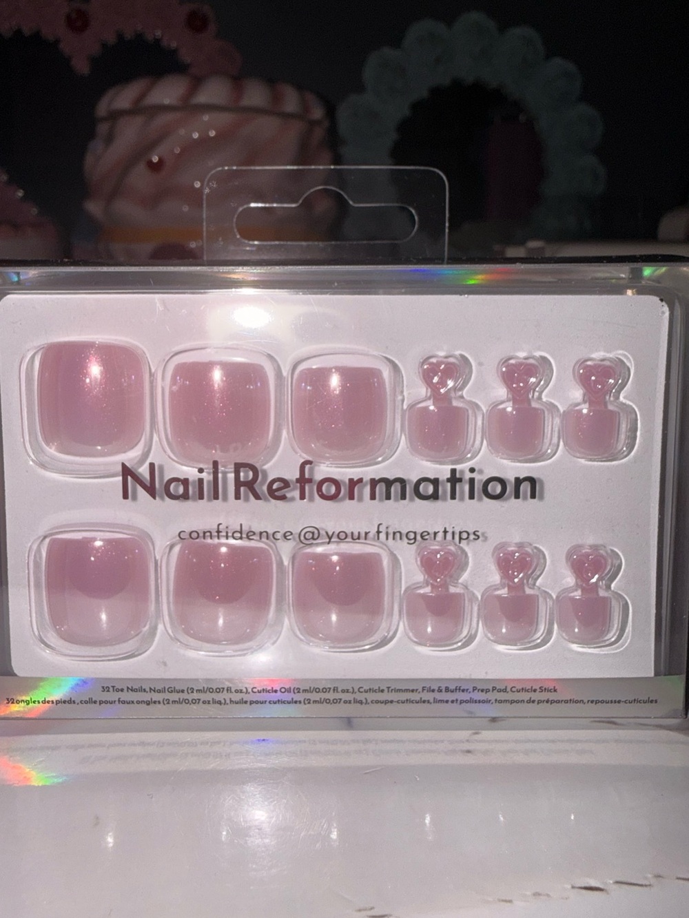 Nail Reformation Pink Pearl Toe Press-On Nails